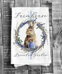 Lavender Bunny Flour Sack Towel