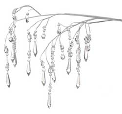 Cascading Crystal Branch - White