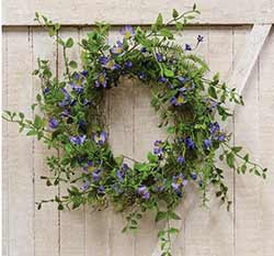 Blue Violets Floral Wreath