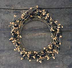 Black & Tan Pip Berry 6 inch Candle Ring
