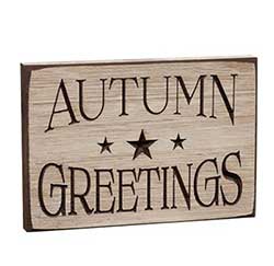 Autumn Greetings Engraved Sign