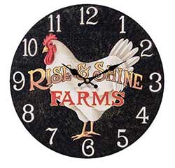 Rise & Shine Rooster Wall Clock 