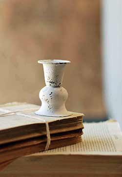 White Alette Candle Holder - 3 inch