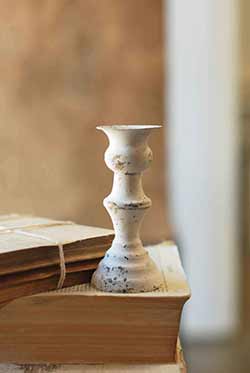 White Alette Candle Holder - 5.5 inch