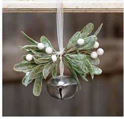 Sparkle Mistletoe Bell Ornament