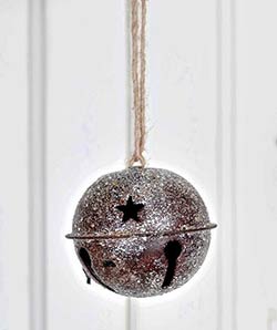 Glittered Rusty Bell Ornament - 2.5 inch