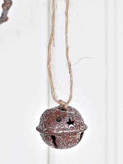 Glittered Rusty Bell Ornament - 1.25 inch