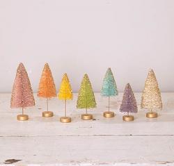 Pastel Rainbow Bottle Brush Mini Trees (Set of 7)