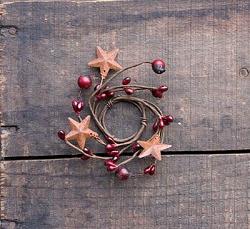 Burgundy 1 inch Berry Ring with Rusty Stars