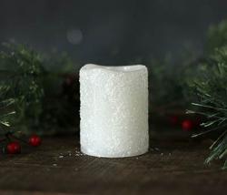 Frosty White Votive Candle with Timer - 2 x 2.25 inch