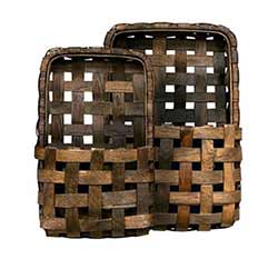 Tobacco Basket Wall Pockets (Set of 2)