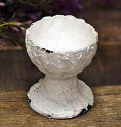 Distressed White Candle Holder