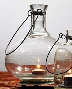 Glass Bottle Tealight Lantern - Large