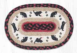 Cat and Kitten Printed Braided Oval Tablemat