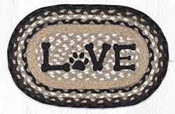 Love Pet Printed Braided Oval Tablemat