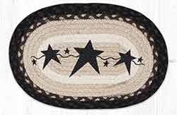 Primitive Stars Black Printed Braided Oval Tablemat