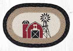 Windmill Printed Braided Oval Tablemat