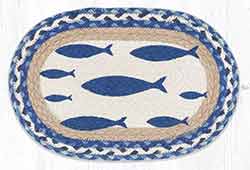Fish Printed Braided Oval Tablemat
