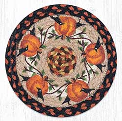 Pumpkin Crow Braided Tablemat - Round (10 inch)