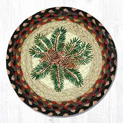 Pinecone Red Berry Braided Tablemat - Round (10 inch)