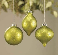 Green Frosted Glass Ornament
