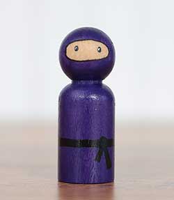 Ninja Peg Doll - Purple (or Ornament)
