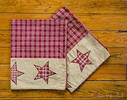 Colonial Star Burgundy & Tan Pillow Cases (Set of 2) - Luxury