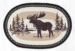 Moose Silhouette 20 x 30 inch Braided Rug