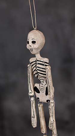 Recycled Paper Skeleton Ornament - Female