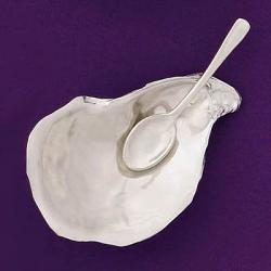 Oyster Shell Salt Seller with Spoon