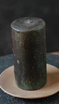 Primitive Green Pillar Candle - 3 x 6 inch
