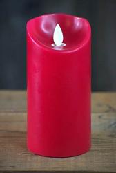 Red Timered Moving Flame 6 inch Pillar Candle