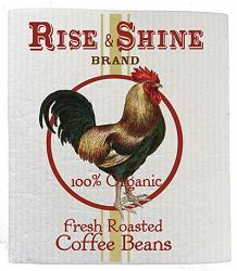 Rise & Shine Rooster Coffee Swedish Dishcloth