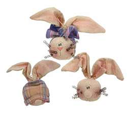 Spring Bunny Head Ornaments (Set of 3)