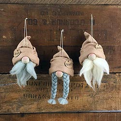 Spring Gnome Head Ornaments (Set of 3)