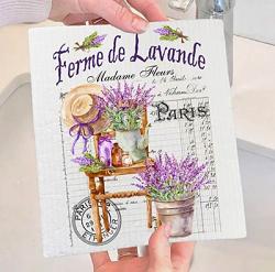 French Garden Lavender Swedish Dishcloth