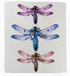 Vintage Dragonflies Swedish Dishcloth