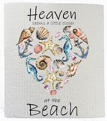 Heaven Closer at the Beach Swedish Dishcloth