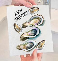 Aw Shucks Oyster Swedish Dishcloth