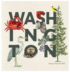 Washington Peek-a-Boo Icons Swedish Dishcloth