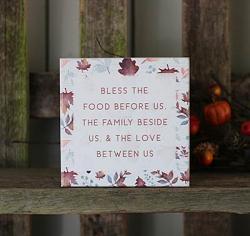 Bless the Food Shelf Sign with Leaves