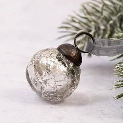 Silver Glass 1 inch Swirl Ornament