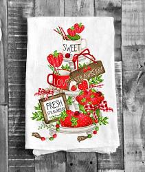 Sweet Strawberries Flour Sack Towel