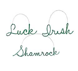 St. Patrick's Day Glittered Word Ornaments (Set of 3)