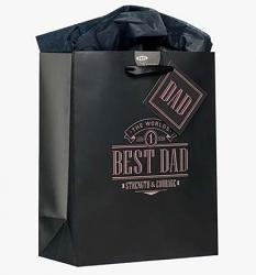World's Best Dad Black Medium Gift Bag