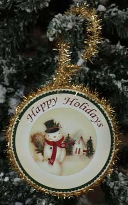 Snowman Round Ornament