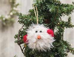 Furry Snowman Ornament