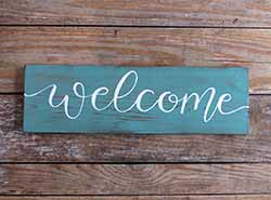 Welcome Wood Sign - 18 inch (Color Options Available)