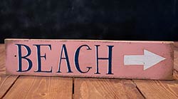 Beach Wood Sign with Arrow
