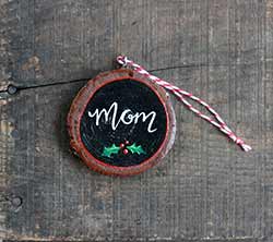 Mom Wood Slice Ornament (Personalized)